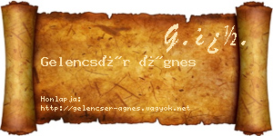 Gelencsér Ágnes névjegykártya